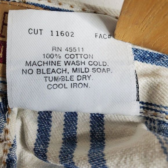 Vintage Striped Shorts 16 Womens Denim Forelli USA Mom Jorts Cotton 90s Wide Bag - Picture 7 of 13